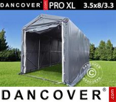 Tente de Garage PRO XL 3,5x8x3,3x3,94m, PVC, Gris