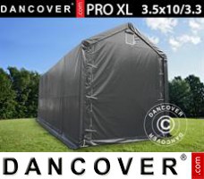 Tente de Garage PRO XL 3,5x10x3,3x3,94m, PVC, Gris