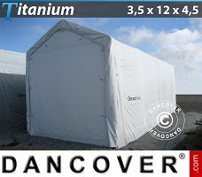 Tente de Garage Titanium 3,5x12x3,5x4,5m, Blanc