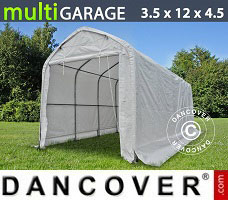 Tente de Garage multiGarage 3,5x12x3,5x4,5m, Blanc