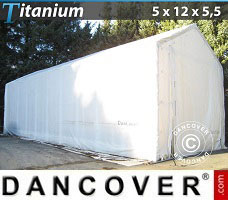 Tente de Garage Titanium 5x12x4,5x5,5m, Blanc