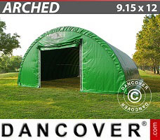 Tente de Garage 9,15x12x4,5m, PVC Vert