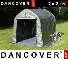 Tente de Garage PRO 2x2x2m PE, avec couverture de sol, Gris
