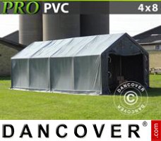 Tente de Garage PRO 4x8x2x3,1m, PVC, Gris