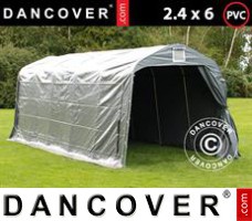 Tente de Garage PRO 2,4x6x2,34m PVC, Gris