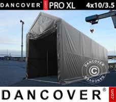 Tente de Garage PRO XL 4x10x3,5x4,59m, PVC, Gris