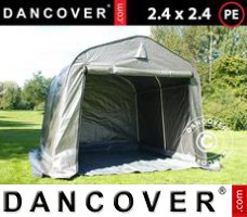 Tente de Garage PRO 2,4x2,4x2m PE, avec couverture de sol, Gris
