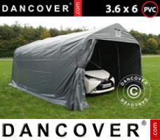 Tente de Garage PRO 3,6x6x2,68m PVC, avec couverture de sol, Gris