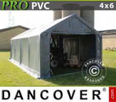 Tente de Garage PRO 4x6x2x3,1m, PVC, Gris