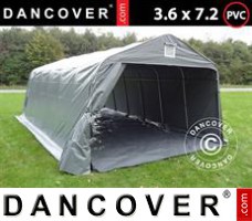 Tente de Garage PRO 3,6x7,2x2,68m PVC, avec couverture de sol, Gris