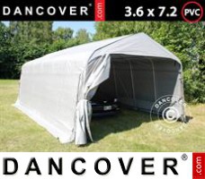 Tente de Garage PRO 3,6x7,2x2,68m PVC, Gris