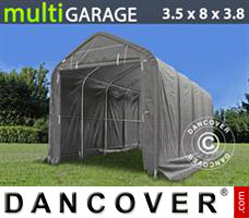 Tente de Garage multiGarage 3,5x8x3x3,8m, Gris