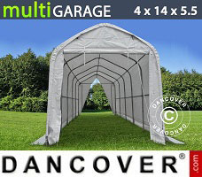 Tente de Garage multiGarage 4x14x4,5x5,5m, Blanc