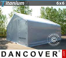 Tente de Garage Titanium 6x6x3,5x5,5m, Blanc / Gris