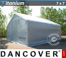 Tente de Garage Titanium 7x7x2,5x4,2m, Blanc / Gris